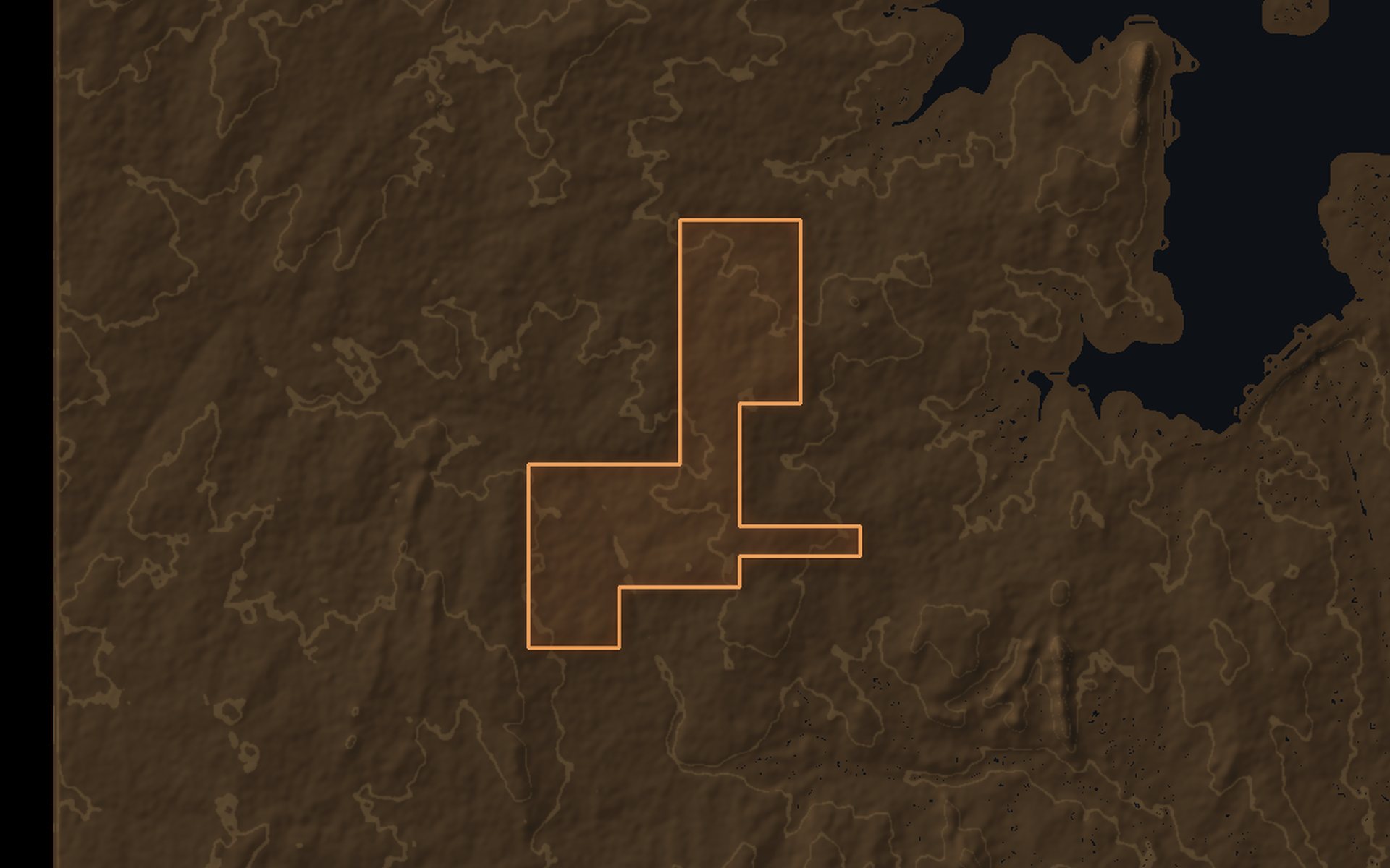 Terrain relief of the EL68022 licence area near Kainji Lake, Borgu LGA, with the licence boundary outlined